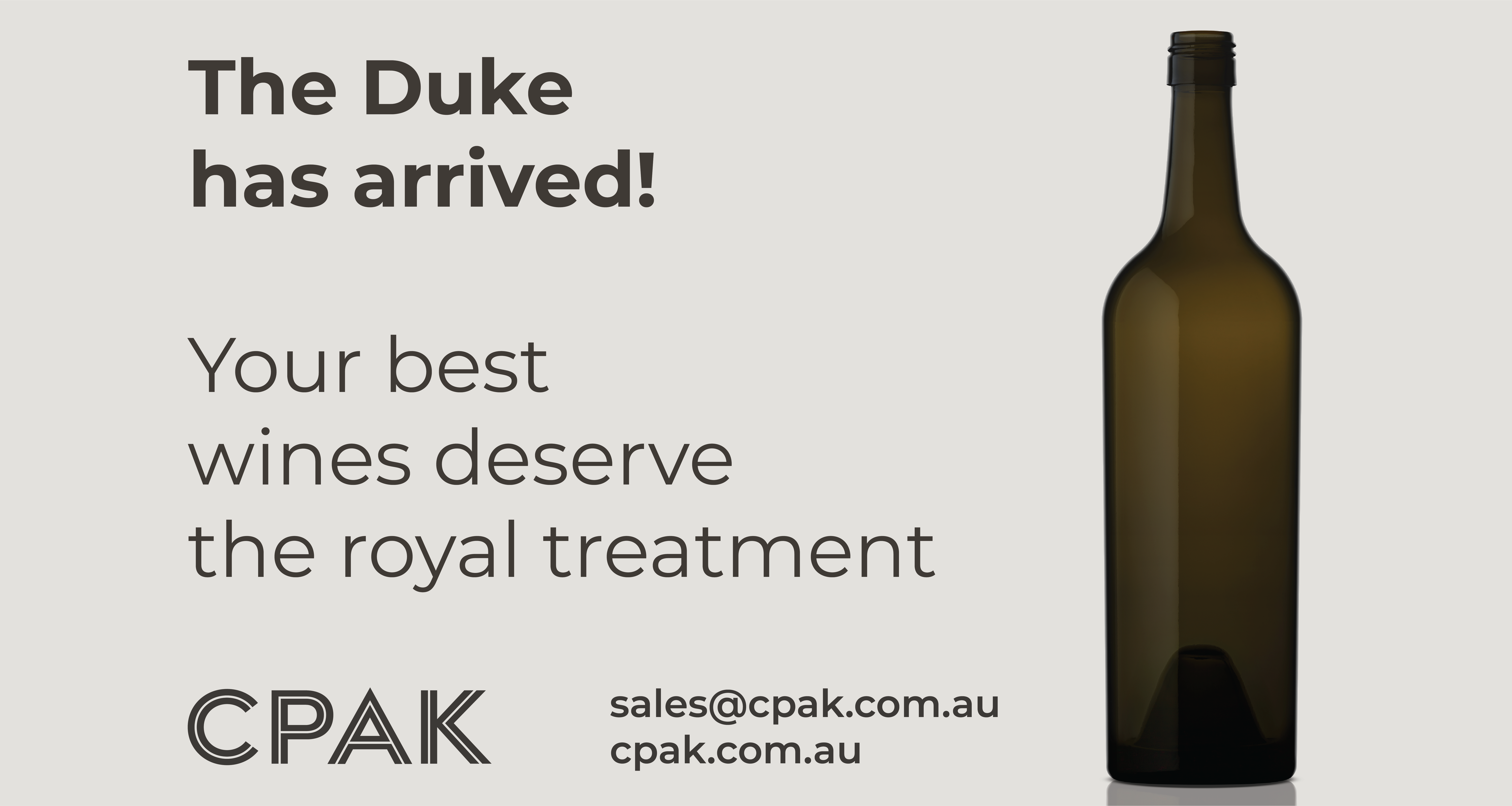 The Duke is a premium Antique Green Bordelaise bottle